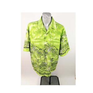 ✔️Maui Maui SS Green Hawaiian Floral Shirt SS